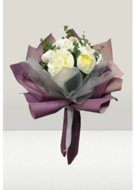 İthal Beyaz Şakayık Buketi 5 Adet