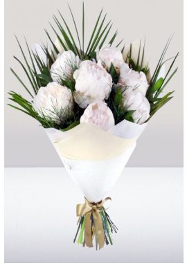 İthal Beyaz Şakayık Buketi 7 Adet