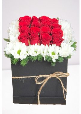 Kutuda Papatya ve Kırmızı Güller