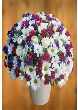 Seramik Vazoda Rengarenk Çiçekler